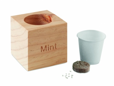 Logo trade promotional products picture of: Herb pot wood "MINT"